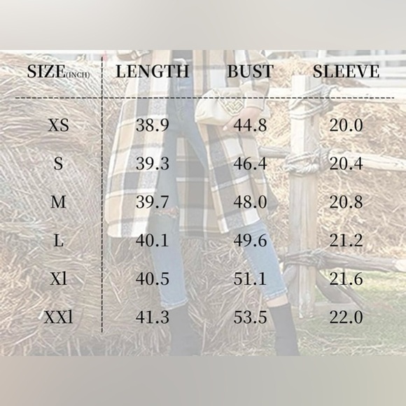 Women's Casual Lapel Button Down Long Plaid Shacket Brown (Various Sizes)- NWT - Picture 8 of 8